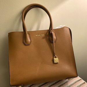 New Michael Kors Mercer LG Con Tote Leather